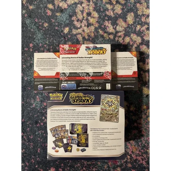 Pokemon TCG Surging Sparks Booster Box, ETB & 2x Booster Bundle Lot - NEW SEALED Home Pokemon TCG Surging Sparks Booster Box, ETB & 2x Booster Bundle Lot - NEW SEALED Home